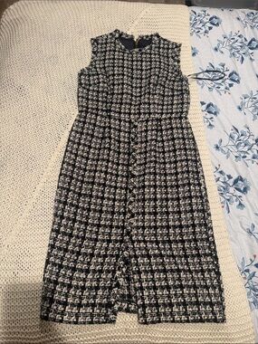 Donna Karan Black and White Houndstooth Sheath Dress